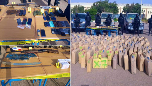 بالصور.. توقيف عصابة إجرامية بحوزتها 5 أطنان من المخدرات وسلاح "كلاشينكوف" بالصور.. توقيف عصابة إجرامية بحوزتها 5 أطنان من المخدرات وسلاح "كلاشينكوف"