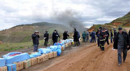 إتلاف اطنان من المخدرات والأقراص المهلوسة بالحسيمة إتلاف اطنان من المخدرات والأقراص المهلوسة بالحسيمة