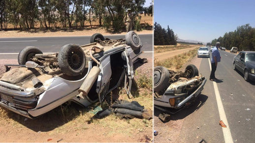 أربعة جرحى اثر حادثة انقلاب "طاكسي" بتيزطوطين أربعة جرحى اثر حادثة انقلاب "طاكسي" بتيزطوطين