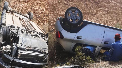 نقل سائق سيارة على وجه السرعة الى المستشفى الحسني بعد إصابته في حادثة سير بأركمان 