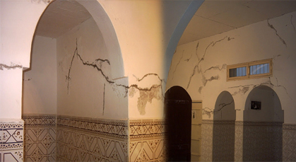 مسجد اولاد الطالب علي اركمان تعاني من تشققات وتصدعات قد تؤدي الى انهيارها مسجد اولاد الطالب علي اركمان تعاني من تشققات وتصدعات قد تؤدي الى انهيارها