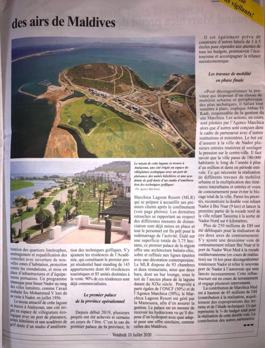 Quand Marchica prend des airs de Maldives Quand Marchica prend des airs de Maldives