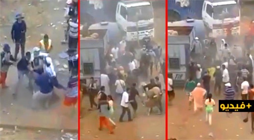 شاهدوا.. فوضى وتراشق بالحجارة بسوق المواشي يحصد جرحى ووفاة أكباش شاهدوا.. فوضى وتراشق بالحجارة بسوق المواشي يحصد جرحى ووفاة أكباش