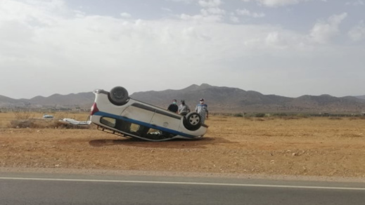 انقلاب سيارة أجرة يخلف إصابة أربعة أشخاص بجروح متفاوتة الخطورة قرب الدريوش
