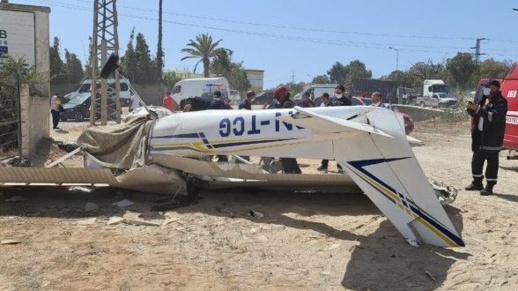 حادث  تحطم طائرة بالقنيطرة يستنفر السلطات