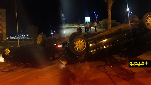 عطب في الفرامل يؤدي إلى انقلاب سيارة بالناظور عطب في الفرامل يؤدي إلى انقلاب سيارة بالناظور