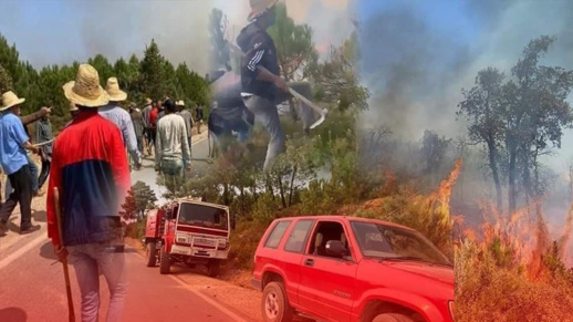 مواطنون يتطوعون لإخماد حريق "باب برد" بعدما استنجدت بهم السلطات مواطنون يتطوعون لإخماد حريق "باب برد" بعدما استنجدت بهم السلطات