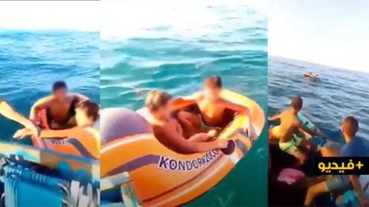 في مشهد إنساني.. مواطنون ينقذون طفلين عثروا عليهما تائهين وسط البحر  