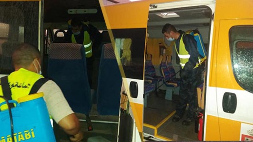 جماعة بوعرك تقوم بتعقيم يومي لحافلات النقل المدرسي للحد من انتشار "كورونا"