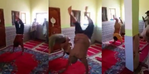 أشخاص يقومون بحركات غريبة داخل مسجد يخلق ضجة على "فيسبوك"