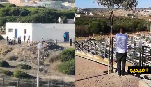 اغلاق الحدود يجبر والد شاب توفي بمليلية على حضور جنازة ابنه من وراء السياج الفاصل