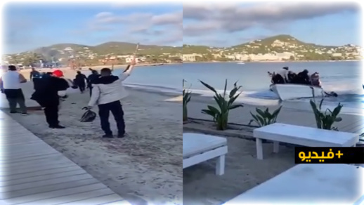شاهدوا.. مهاجرون سريون يصلون إلى أحد شواطئ إسبانيا ويحتفلون بطلقات "نارية" وسط استنكار لطريقتهم الفوضوية شاهدوا.. مهاجرون سريون يصلون إلى أحد شواطئ إسبانيا ويحتفلون بطلقات "نارية" وسط استنكار لطريقتهم الفوضوية