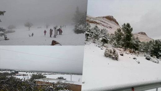 شاهدوا.. مدن الريف والشرق تكتسي حلة بيضاء بسبب التساقطات الثلجية المهمة شاهدوا.. مدن الريف والشرق تكتسي حلة بيضاء بسبب التساقطات الثلجية المهمة