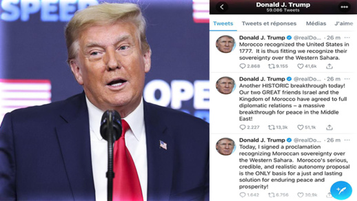رئيس الولايات المتحدة الأمريكية يوقع إعلانا يعترف بالسيادة المغربية على الصحراء رئيس الولايات المتحدة الأمريكية يوقع إعلانا يعترف بالسيادة المغربية على الصحراء