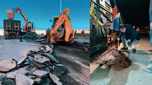 رئيس مجلس بلدية الناظور يتفقذ أشغال إصلاح طريق في حي المطار رئيس مجلس بلدية الناظور يتفقذ أشغال إصلاح طريق في حي المطار