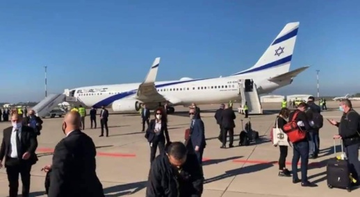 الطائرة الاسرائيلية تحط بمطار الرباط