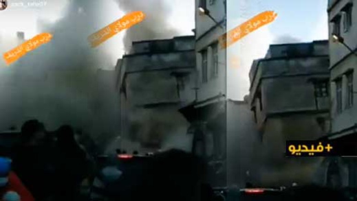 شاهدوا.. انهيار منزل بالدار البيضاء على المباشر   شاهدوا.. انهيار منزل بالدار البيضاء على المباشر