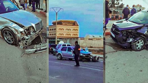  شاهدوا.. اصطدم 3 سيارات بمدخل مدينة العروي يخلف مصابين وخسائر مادية جسيمة 