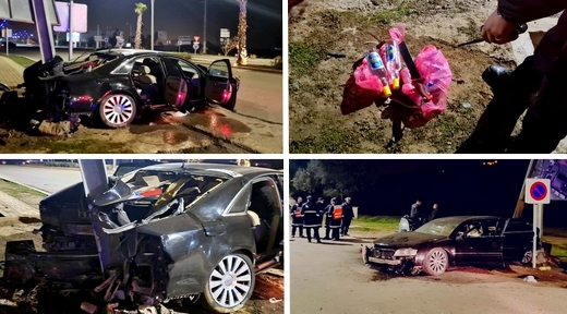 كانوا في حالة سكر طافح.. إصابة 4 أشخاص في حادثة سير مروعة بمدخل مدينة بني انصار