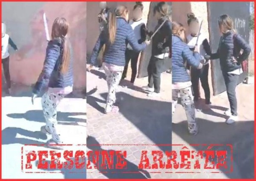 مثير.. إيقاف تلميذة قاصر ظهرت في فيديو تهدد زميلاتها بسيف أمام مؤسسة تعليمية مثير.. إيقاف تلميذة قاصر ظهرت في فيديو تهدد زميلاتها بسيف أمام مؤسسة تعليمية