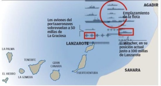طائرات وسفن حربية مغربية أمريكية تفاجئ اسبانيا 