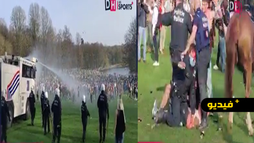 شاهدوا.. مواجهات عنيفة بين الشرطة وآلاف الأشخاص في بروكسيل بسبب حفل موسيقي مزيف  شاهدوا.. مواجهات عنيفة بين الشرطة وآلاف الأشخاص في بروكسيل بسبب حفل موسيقي مزيف