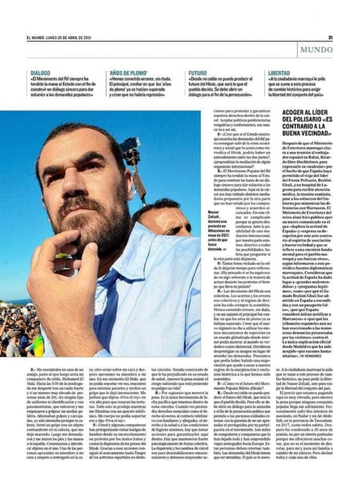 نص الحوار "المزعوم" لجريدة "إلموندو" الإسبانية مع ناصر الزفزافي