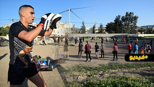 البطل الناظوري وليد أعوالي يطلق مبادرة الرياضة في الهواء الطلق ويستقطب العشرات من أبناء أزغنغان 