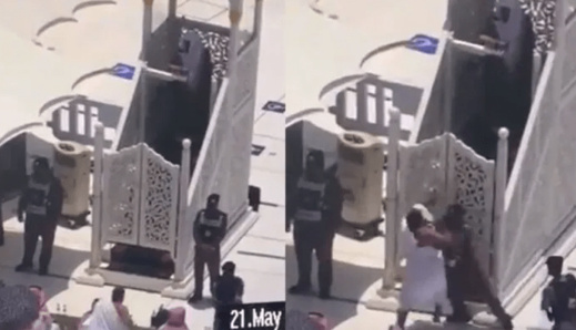 شاهدوا.. توقيف المعتدي على منبر الحرم المكي الذي ادعى أنه "المهدي المنتظر" شاهدوا.. توقيف المعتدي على منبر الحرم المكي الذي ادعى أنه "المهدي المنتظر"