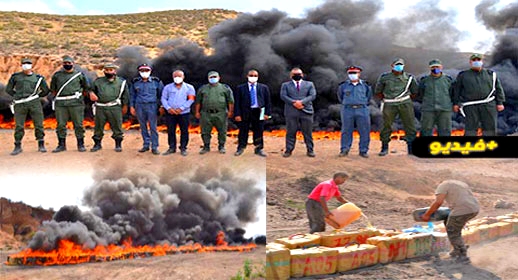 بلغت قيمتها حوالي 5 مليار سنتيم.. جمارك الناظور تتلف كمية من المخدرات المحجوزة