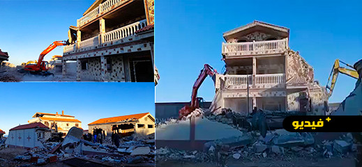 بأمر من عامل إقليم الناظور.. هدم فيلات في ملكية أحد أكبر بارونات المخدرات ببني شيكر 