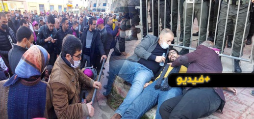 اشتباكات وحصار أمني لمحكمة الناظور لمنع غير الملقحين من دخول المؤسسات القضائية اشتباكات وحصار أمني لمحكمة الناظور لمنع غير الملقحين من دخول المؤسسات القضائية