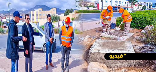 السلطة المحلية بالناظور تغلق فوهة بئر يهدد سلامة السكان 