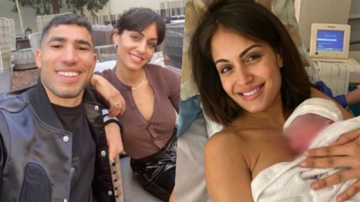 أشرف حكيمي يرزق بمولود جديد مع هبة عبوك أشرف حكيمي يرزق بمولود جديد مع هبة عبوك