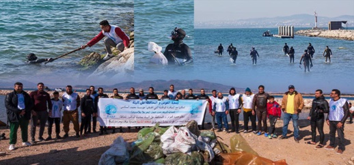 صور.. جمعية الغوص والمحافظة على البيئة تستخرج قرابة طن من النفايات من بحر "بوقانا"