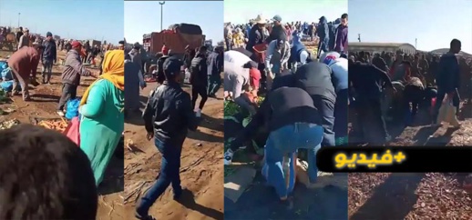 شاهدوا.. فوضى وسرقة واعتداء على التجار في سوق أسبوعي بسبب الغلاء