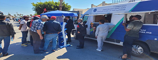 صور.. اليومية الأولى من حملات cnss  التحسيسية حول مشروع الحماية الاجتماعية بالناظور