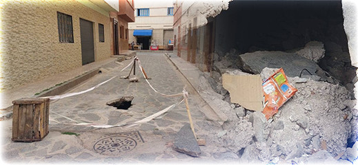 صور.. حفرة تخلف رعبا وسط الناظور منذ أسبوع ومطالب بطمرها عاجلا