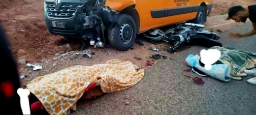 مصرع شخص إثر اصطدام سيارة للنقل المدرسي بدراجة نارية مصرع شخص إثر اصطدام سيارة للنقل المدرسي بدراجة نارية