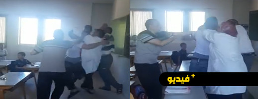 شجار عنيف في مؤسسة تعليمية أمام التلاميذ يشعل مواقع التواصل شجار عنيف في مؤسسة تعليمية أمام التلاميذ يشعل مواقع التواصل