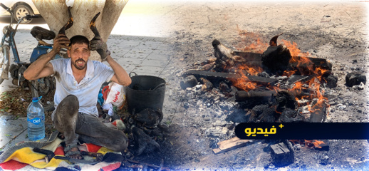 شباب يحاربون البطالة بشي الرؤوس في شوارع الناظور