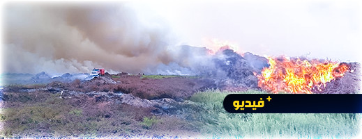 الرياح تعقد عملية محاصرة النيران في منطقة غابوية بقرية أركمان 