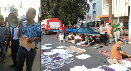 اعتصام مفتوح للتجار أمام "سوبير مارشي" و"عبد الله نْتلِيمَانْتْ" يبدي تضامنه ودعمه للمتضررين