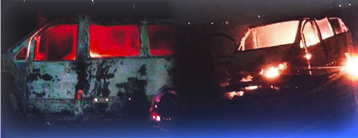 صور.. حريق يأتي بالكامل على سيارة إسعاف تابعة لجماعة دار الكبداني 