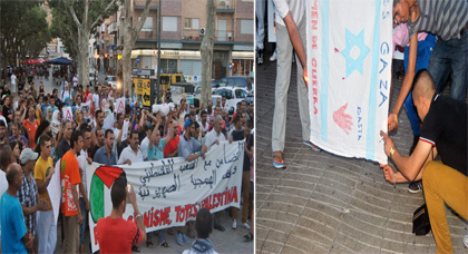 إسبانيون يشاركون الجالية المغربية في وقفة تضامنية مع الشعب المغربي باسبانيا