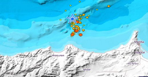 في ثلاثة أيام فقط.. رصد ازيد من 60 هزة ارضية بسواحل الريف