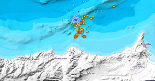في ثلاثة أيام فقط.. رصد ازيد من 60 هزة ارضية بسواحل الريف في ثلاثة أيام فقط.. رصد ازيد من 60 هزة ارضية بسواحل الريف