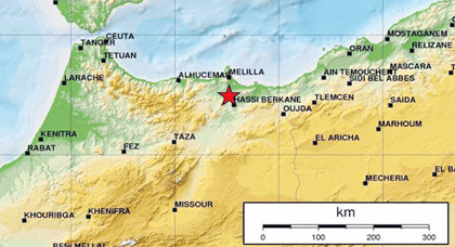 هزة أرضية جديدة بحاسي بركان بالناظور بلغت درجتها 3.3 على سلم ريشتر