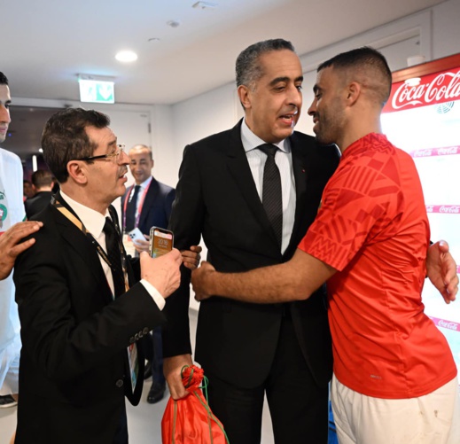 صور.. الحموشي والمنصوري يهنئان مدرب ولاعبي المنتخب المغربي