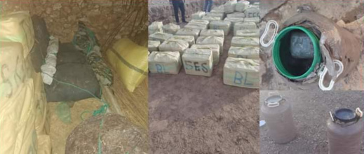 تنسيق أمني يتصدى لمحاولة تهريب مئات الكيلوغرامات من الحشيش تنسيق أمني يتصدى لمحاولة تهريب مئات الكيلوغرامات من الحشيش